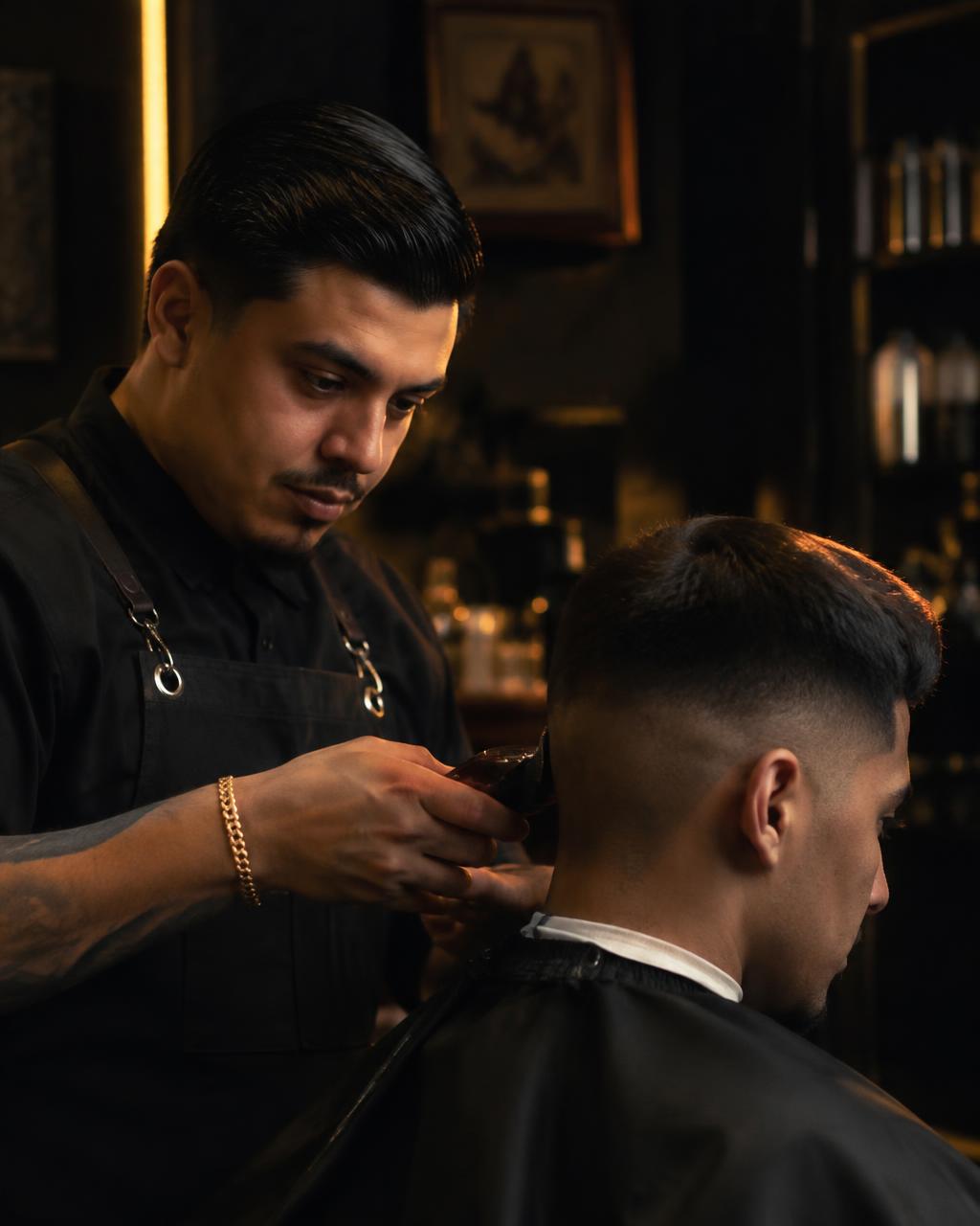 Barbero de HAWK trabajando un fade